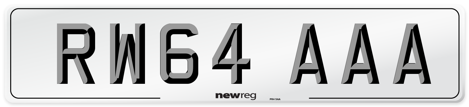 RW64 AAA Number Plate from New Reg